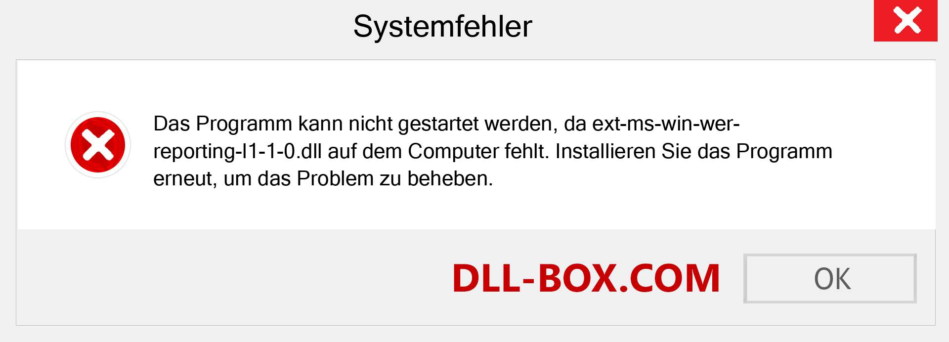 ext-ms-win-wer-reporting-l1-1-0.dll-Datei fehlt?. Download für Windows 7, 8, 10 - Fix ext-ms-win-wer-reporting-l1-1-0 dll Missing Error unter Windows, Fotos, Bildern